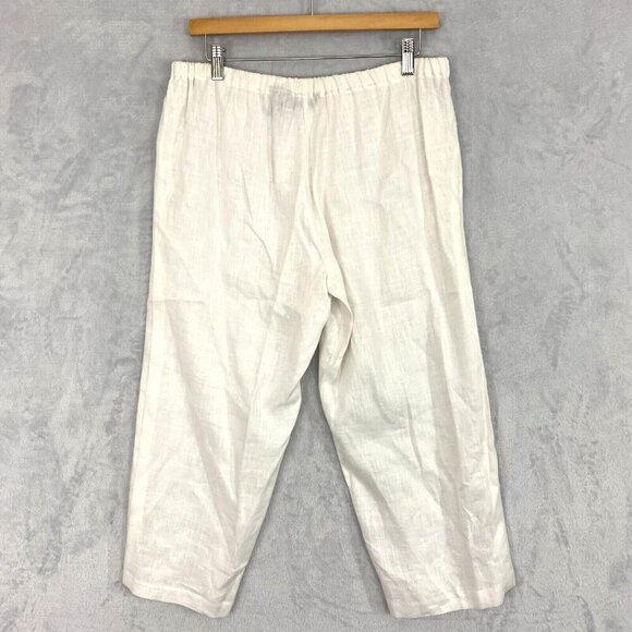 Sara Isabella 100% Linen Pants Blazer Set Small White Shirt Applique Cropped - Picture 11 of 15